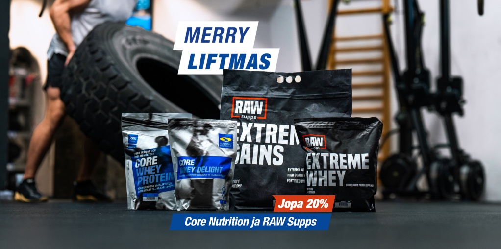 Jopa 20% Core Nutrition ja RAW Supps -tuotemerkeilt� ostaessasi v�hint��n 50 �:lla verkkokaupastamme koodilla: HYV��JOULUA